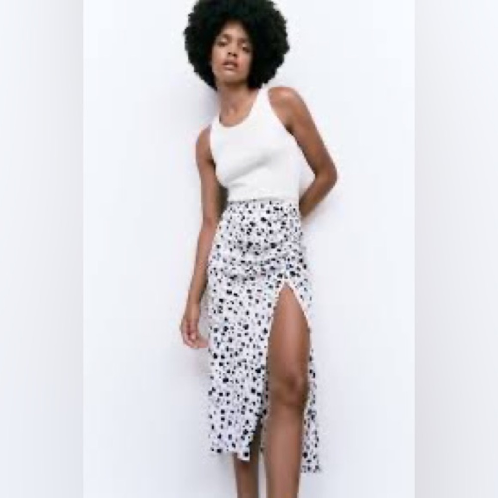 Zara animal print midi skirt